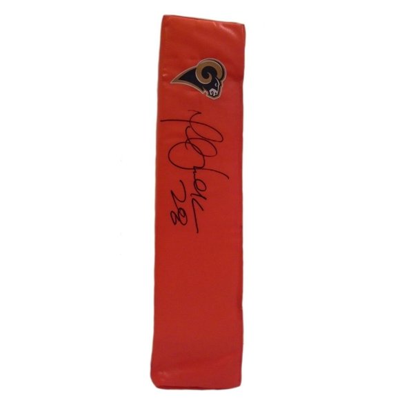 Marshall Faulk Rams Signed End Zone Football Pylon Proof Beckett BAS Autographed - Picture 3 of 8